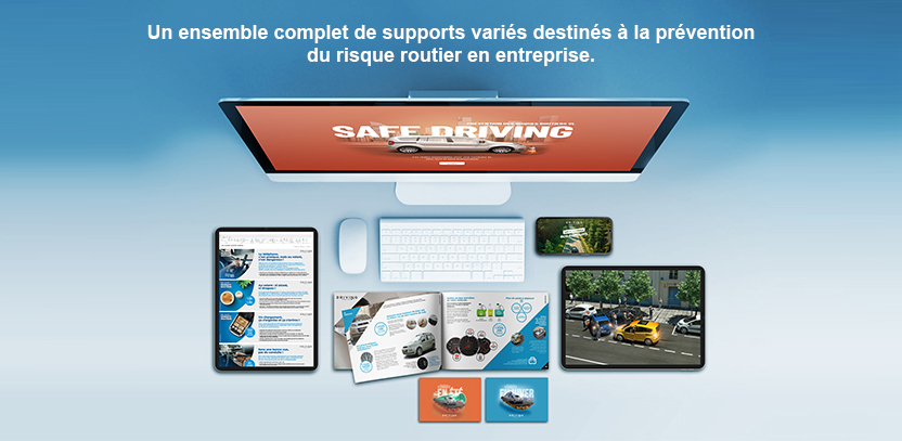 Un ensemble complet de supports variés destinés à la prévention du risque routier en entreprise