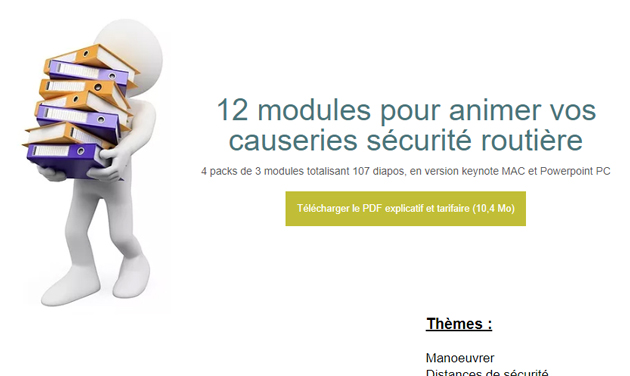 12 modules pour animer vos causeries sécurité routière Officiel